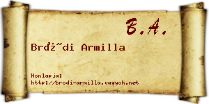 Bródi Armilla névjegykártya